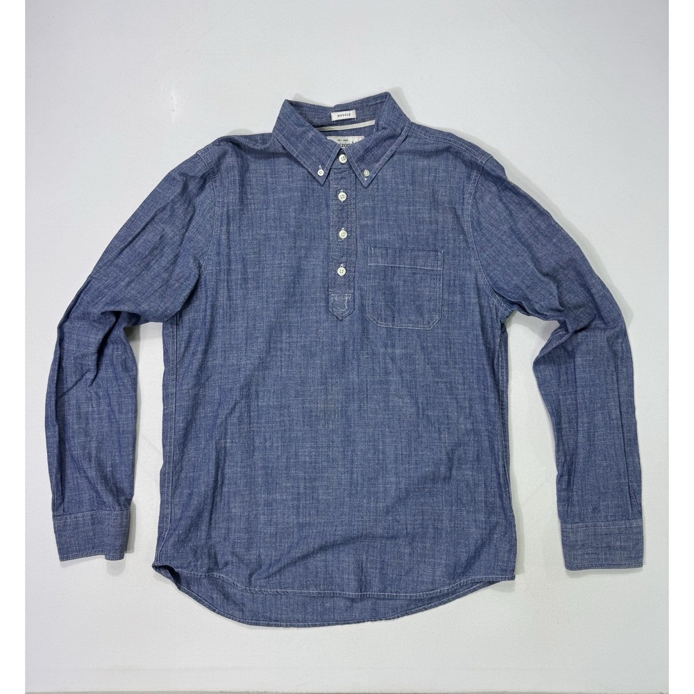 Abercrombie & Fitch Men's Medium Muscle Fit Denim Shirt Button Western Outdoor